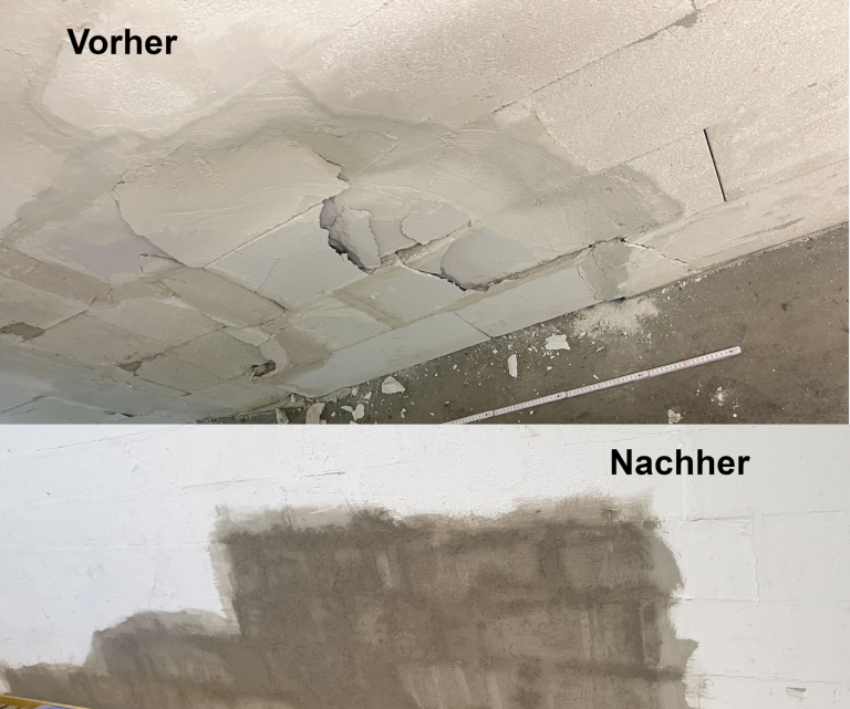 Reparierte Wand