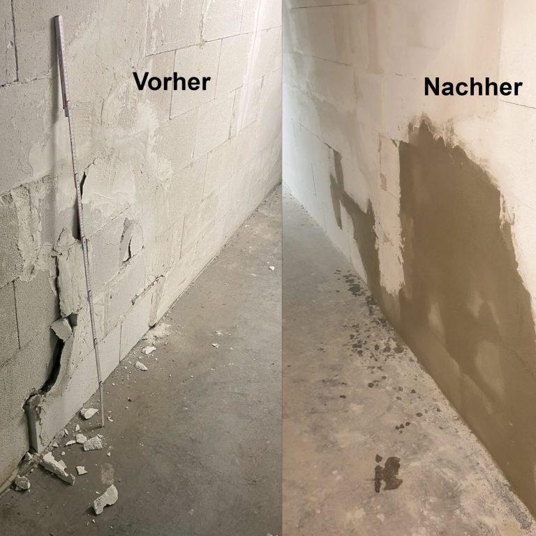Vorher - Nachher Bild Reparatur Wand